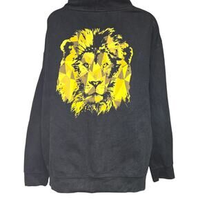 Ziggy Marley Zip Up Hoodie XL Black Faded Lion Raggae Rasta Streetwear Festival